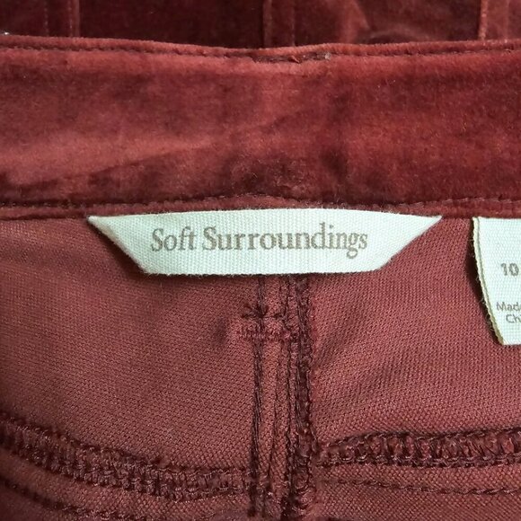 Soft Surroundings Blakely Velveteen Pants in Cabernet Sz 10 - Picture 6 of 8